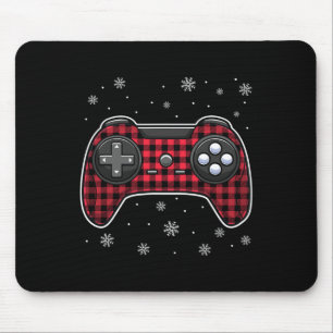 Kerst Video Game Controller Red Plaid Gamer Bo Muismat