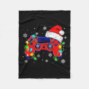 Kerst Video Game Controller Santa Hat Gamer Bo Fleece Deken