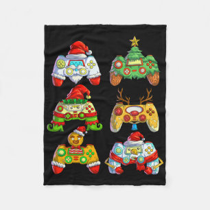 Kerst Video Game Controller Santa Hat Kerstmis Fleece Deken