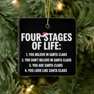 Kerst Vier Fasen van het Leven Sinterklaas Humor M Keramisch Ornament
