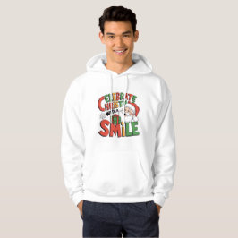 Kerst vieren met de glimlach van de Kerstman Hoodie