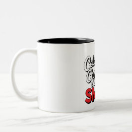 Kerst vieren met een glimlach tweekleurige koffiemok