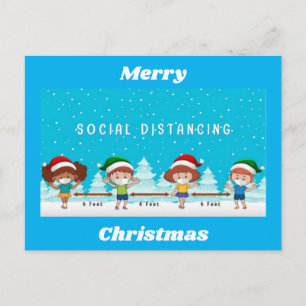 Kerst vieren met sociale vervorming briefkaart