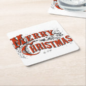  kerst vierkante kartonnen onderzetter (Schuin)