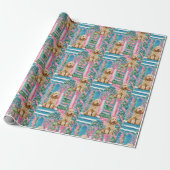 Kerst vignette Goldendoodle inpakpapier (Uitgerold)