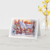 Kerst Vintage Kaart (Gele Bloem)