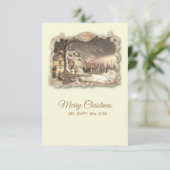 Kerst Vintage kaart (Staand voorkant)