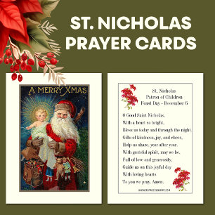 Kerst Vintage St. Nicholas Jesus Prayer Kaart Visitekaartje
