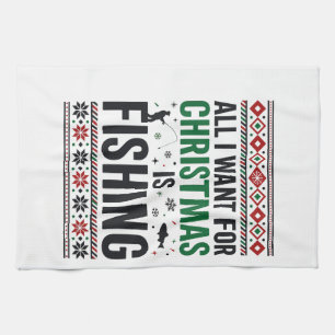Kerst Vis Ugly Sweater Design Theedoek