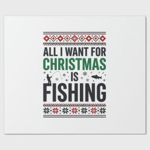Kerst Vis Ugly Sweater Ontwerp Cadeaupapier