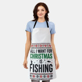 Kerst Vis Ugly Sweater Ontwerp Schort (Gedragen)