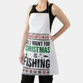 Kerst Vis Ugly Sweater Ontwerp Schort (Insitu)