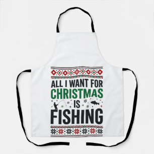 Kerst Vis Ugly Sweater Ontwerp Schort