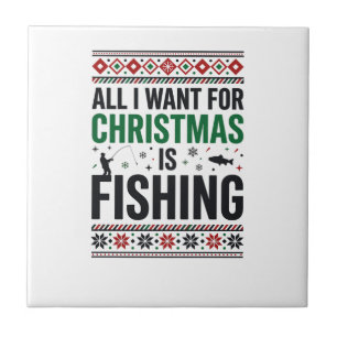 Kerst Vis Ugly Sweater Ontwerp Tegeltje