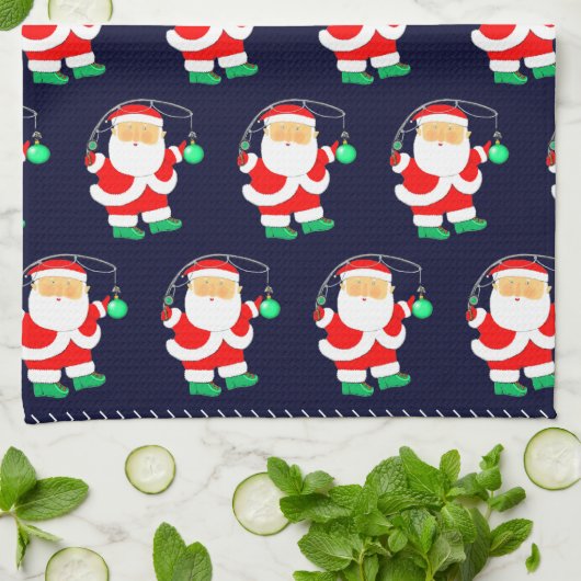 Kerst Vist grappig Theedoek