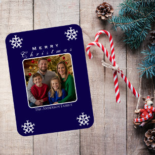 Kerst Vliegtuig Sneeuwvlok Foto Grappig Custom Magneet