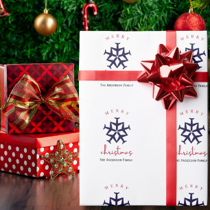 Kerst vliegtuig Sneeuwvlok Foto Grappige Luchtvaar Cadeaupapier