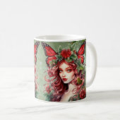 Kerst Vlinder Fairy Koffiemok (Voorkant rechts)