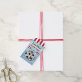 Kerst Voetbal Candy Cane Gift Labels Cadeaulabel (Met Touw)