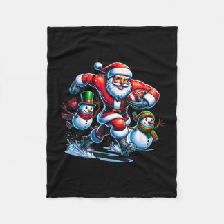 Kerst voetbal kerstman speelt voetbal ontwerp fleece deken