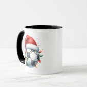Kerst Voetbal Santa Hat Kerstvoetbal Mok (Voorkant links)