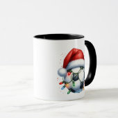 Kerst Voetbal Santa Hat Kerstvoetbal Mok (Voorkant rechts)