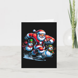 Kerst voetbal sint die voetbal speelt ontwerp kaart