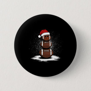Kerst Voetbal Sneeuwman Sinterklaas Coach Mannen W Ronde Button 5,7 Cm