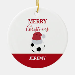 Kerst Voetbal Sport Football Aangepaste naam Keramisch Ornament