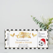 Kerst Voetbal Ticket, Verrassingscadeaubon (Staand voorkant)