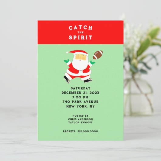 Kerst Voetbalfeest Kaart (Staand voorkant)