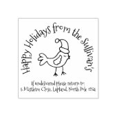 Kerst vogel feestdagen retour adres stempel (Afrduk)