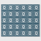 Kerst Volkskunst: Scandinavische Doodle. Cadeaupapier (Vlak)