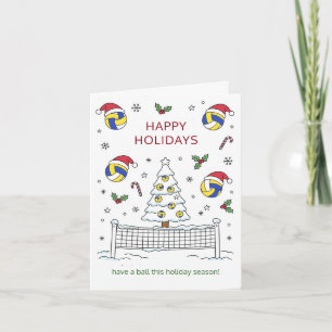 Kerst volleybal Bal Kerstman Hoed Kaarten