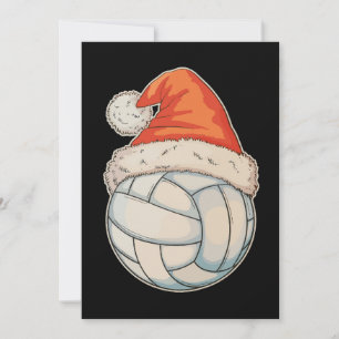 Kerst Volleybal Kerstman Hoed Sport Kerst Vakantie Feestdagenkaart