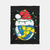 Kerst Volleybal Santa Hat Jongens Meisjes Xmas Lig Fleece Deken (Voorkant)
