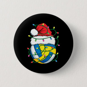 Kerst Volleybal Santa Hat Jongens Meisjes Xmas Lig Ronde Button 5,7 Cm