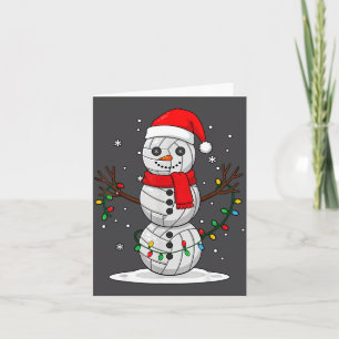 Kerst Volleybal Sneeuwman Kerstman Muts Grappig Va Kaart