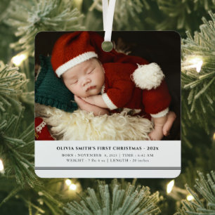 Kerst voor de baby voor de eerste keer  Aankondigi Metalen Ornament