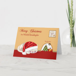 Kerst voor kleindochter Wenskaart Feestdagen Kaart