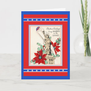 Kerst voor mijn man in de vintage feestdagen kaart