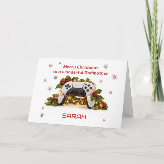 Kerst Voor Oma Game Controller Voeg Een Naam Toe Feestdagen Kaart (Voorkant)