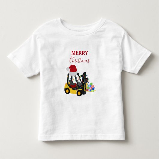 Kerst vorkheftruck kinder shirts (Voorkant)