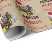 Kerst vorkheftruck Kraft Cadeaupapier (Rol Hoek)