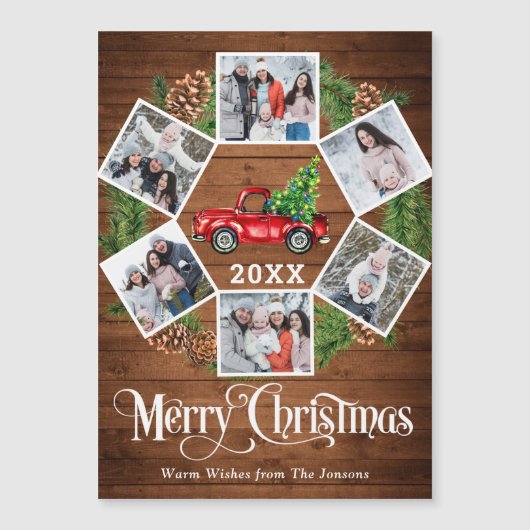 Kerst Vrachtwagen 6 FOTO Vakantie Magnetische Kaar (Voorkant)