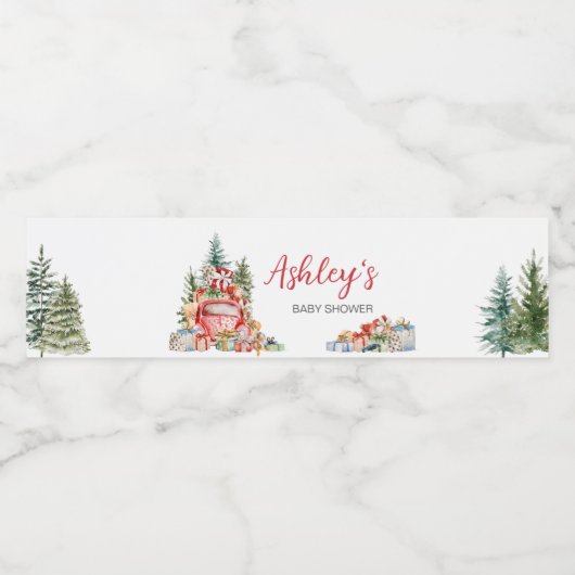 Kerst Vrachtwagen Bundel van Joy Baby shower Waterfles Etiket (Enkel label)