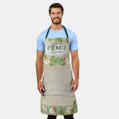 Kerst Vrede op aarde Familie Rustiek Bloemenblad Schort (Gedragen)