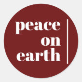 Kerst Vrede Op Aarde Minimalistisch Ronde Sticker (Voorkant)