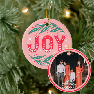 Kerst Vreugde Aangepaste Foto Keramisch Ornament
