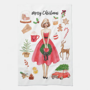 Kerst Vreugde Keuken Handdoek